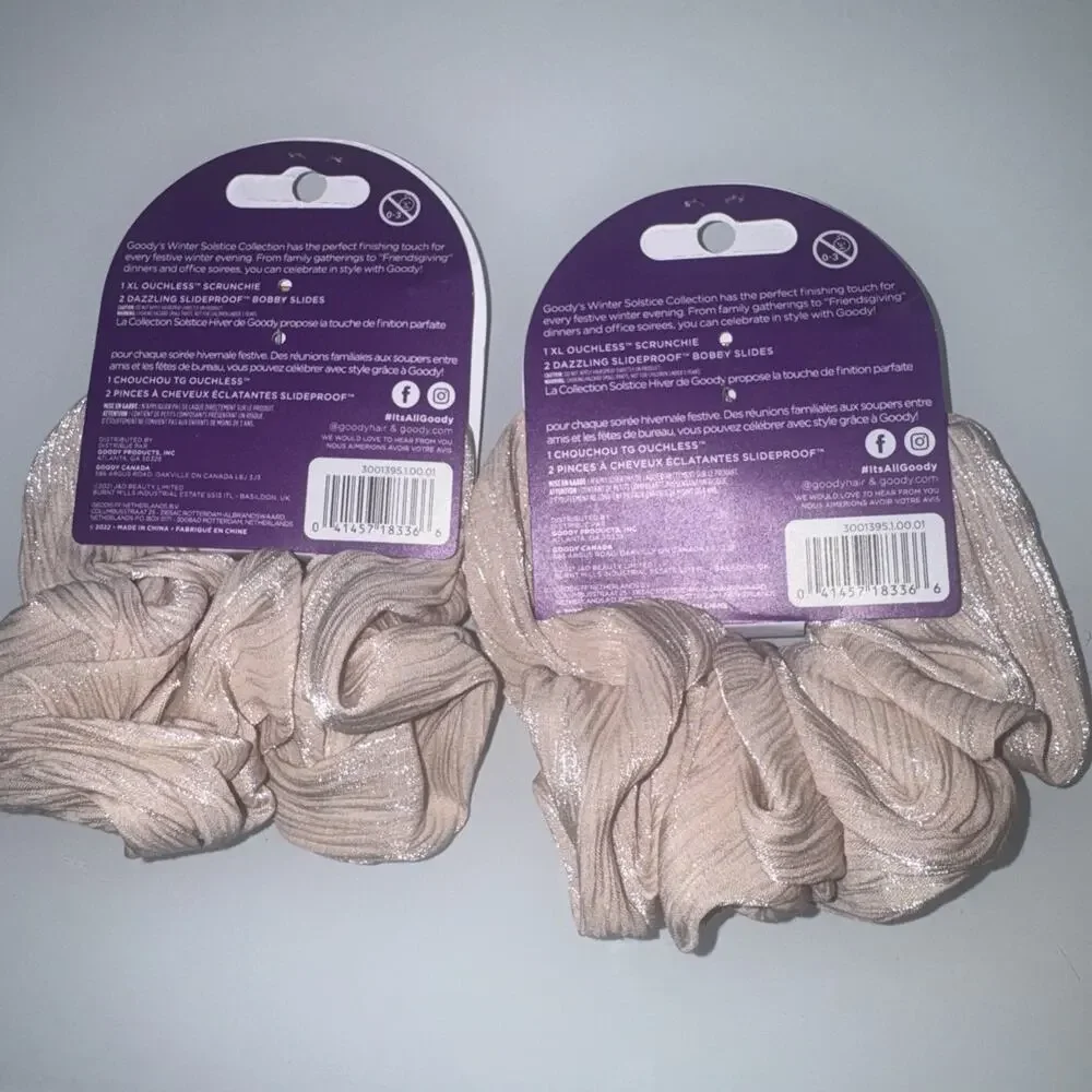 Goody Satin Scrunchie & Decorative Bobby Pin Hair Accessory Set Lot of 2 NWT